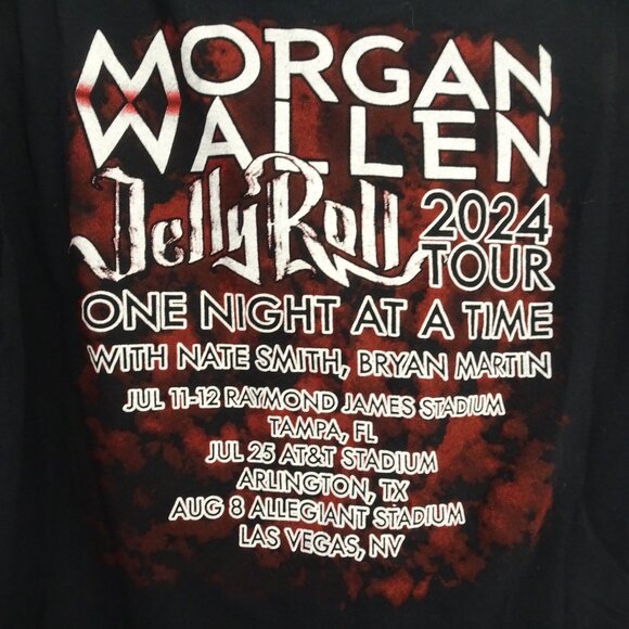 Morgan Wallen Jelly Roll 2024 Tour Women's T-Shirt Black Small - Picture 4 of 6